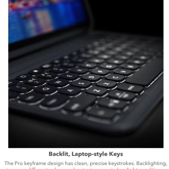 NIB ZAGG Pro Keys Wireless Keyboard & Case for iPad Pro 11” (4th/3rd/2nd/1st Gen - Picture 6 of 14